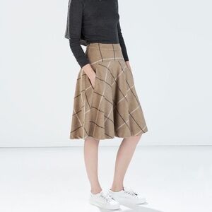 Zara Wool Midi Skirt